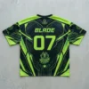 Sublimated neon eSports jersey back.