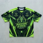 Sublimated neon eSports jersey front.