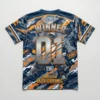 Sublimated PUBG camo jersey back.