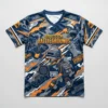 Sublimated PUBG camo jersey front.