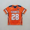 Sublimated short sleeve reversible lacrosse jersey orange front.