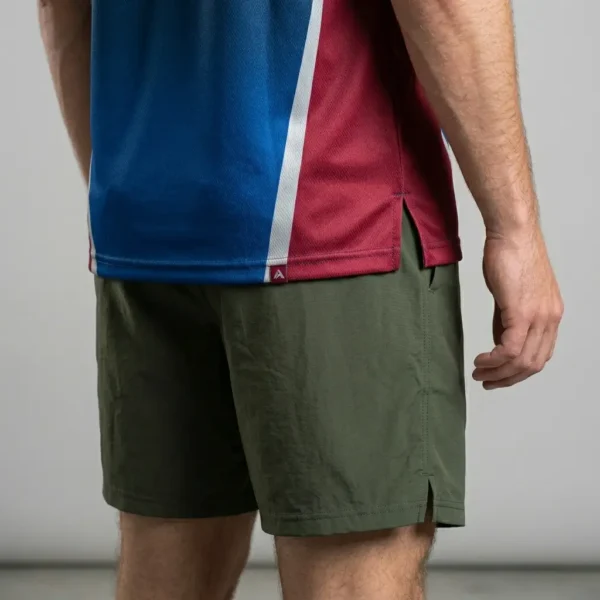 Sublimated split hem jersey closeup.