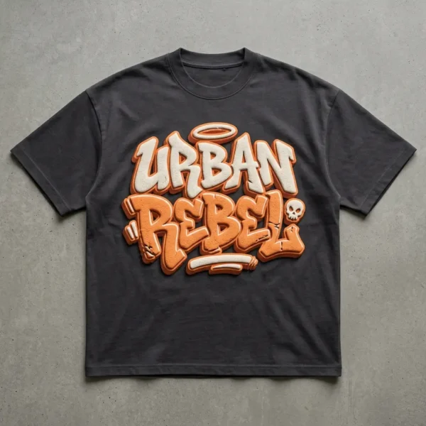 Urban rebel puff printed oversized t-shirt.