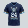 Vintage navy porthole mesh lacrosse jersey front.