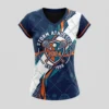 Women's sublimated cap sleeve lacrosse jersey front.