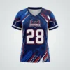 Women's sublimated short sleeve lacrosse jersey front.
