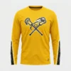 Yellow long sleeve lacrosse shooting shirt front.