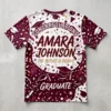All over printed short sleeve graduation t-shirt back.