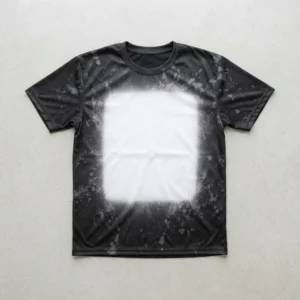 Black bleached washed sublimation t-shirt blank.