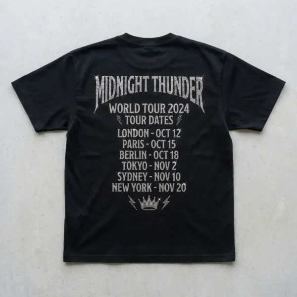 Black rhinestone merch t-shirt back.