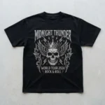 Black rhinestone merch t-shirt front.