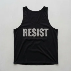 Black rhinestone tank top front.