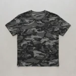 Blank black urban camo t-shirt front.