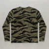 Blank bottom land camo long sleeve t-shirt back.