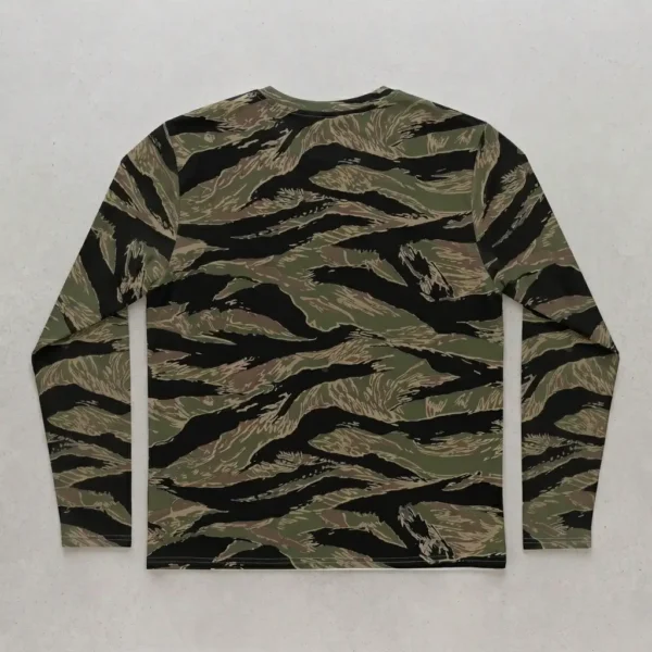 Blank bottom land camo long sleeve t-shirt back.