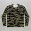 Blank bottom land camo long sleeve t-shirt front.
