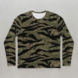 Blank bottom land camo long sleeve t-shirt front.