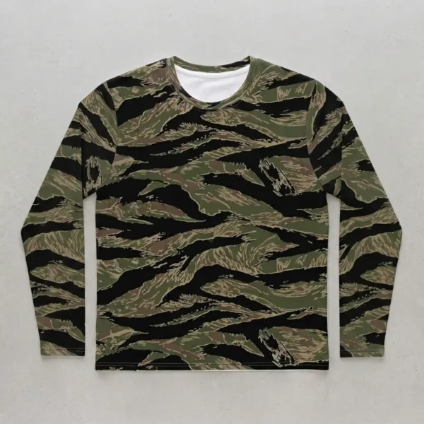 Blank bottom land camo long sleeve t-shirt front.