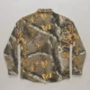 Blank deep woods camo button up shirt back.
