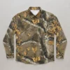 Blank deep woods camo button up shirt front.