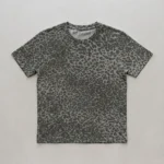 Blank gray leopard print t-shirt front.