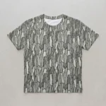 Blank gray tree bark camo t-shirt front.