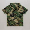 Blank hooded digital woodland camo shirt back.