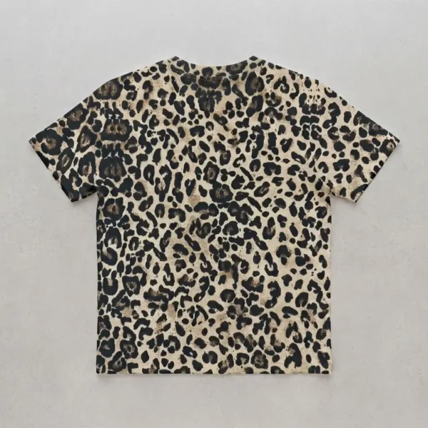 Blank leopard print t-shirt back.