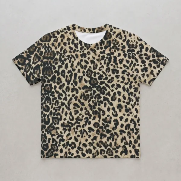 Blank leopard print t-shirt front.