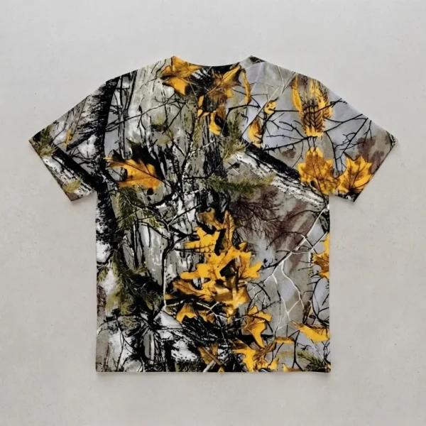 Blank old timber camo t-shirt back.