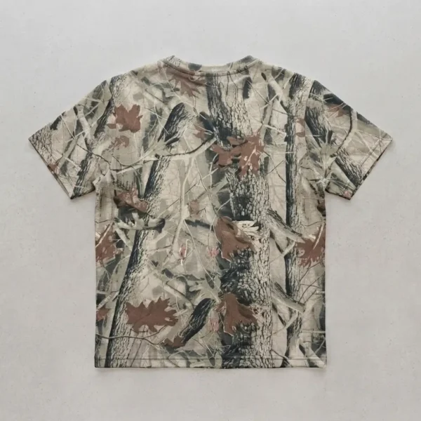 Blank open forest camo t-shirt back.
