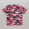 Blank pink woodland camo t-shirt back.