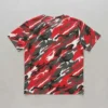Blank red woodland camo t-shirt back.