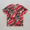 Blank red woodland camo t-shirt front.