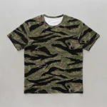 Blank tiger stripe camo t-shirt front.