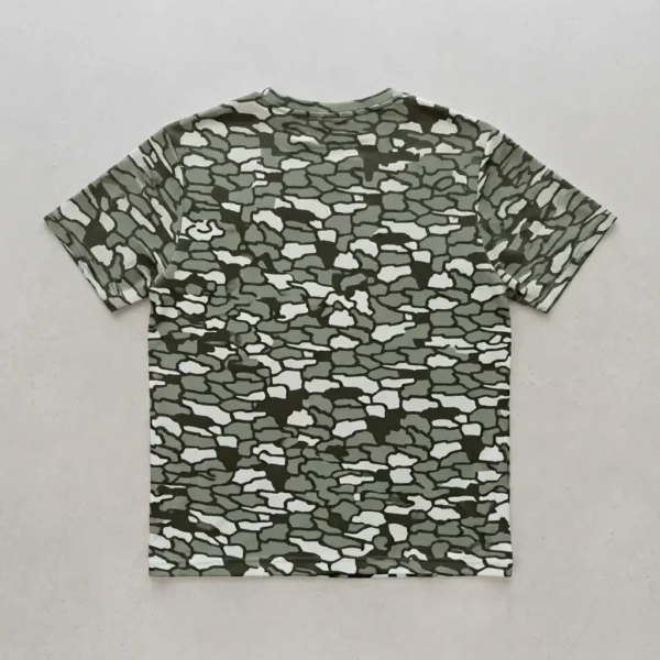 Blank tree bark camo t-shirt back.