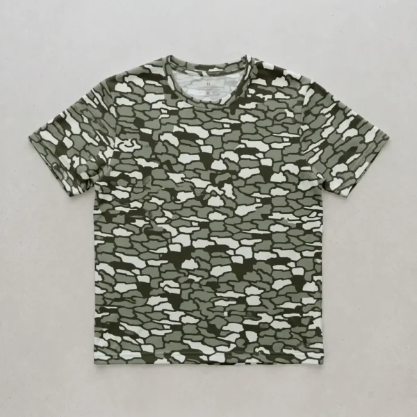 Blank tree bark camo t-shirt front.