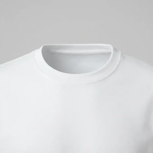 Blank white crewneck closeup.