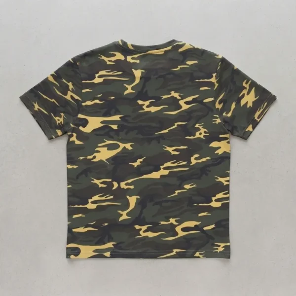 Blank woodland tiger camo t-shirt back.