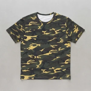 Blank woodland tiger camo t-shirt front.