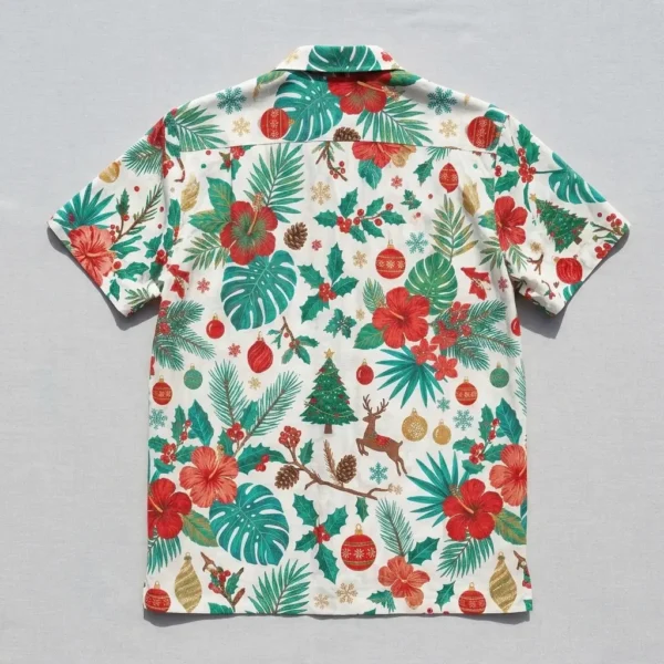 Custom christmas hawaiian shirt back.