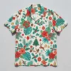 Custom christmas hawaiian shirt front.