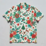 Custom christmas hawaiian shirt front.