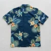 Custom hawaiian pocket shirt with company logo back.