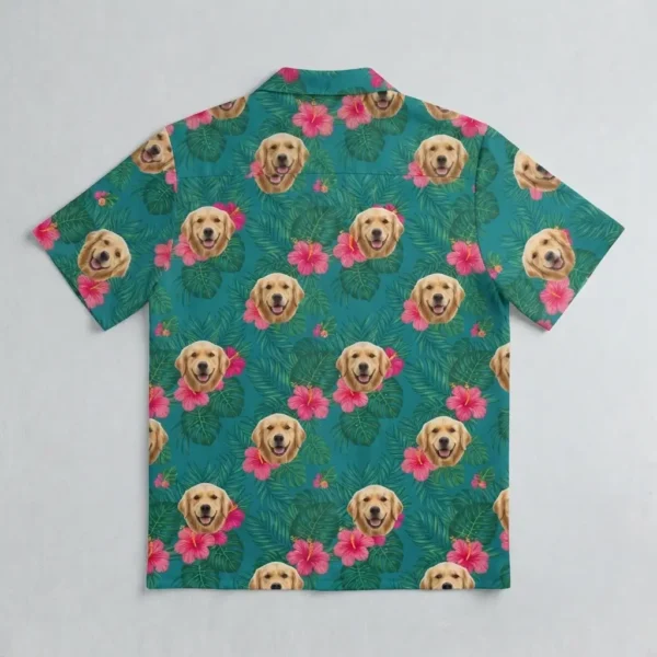 Dog face custom hawaiian shirt back.