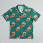 Dog face custom hawaiian shirt front.