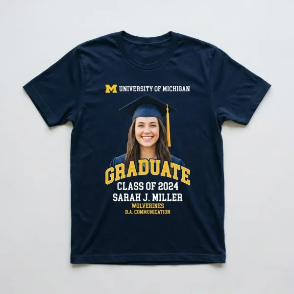 DTF printed graduation shirt.