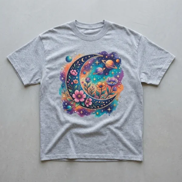 DTF printed rhinestone t-shirt.