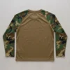 Full raglan sleeve blank camo t-shirt back.