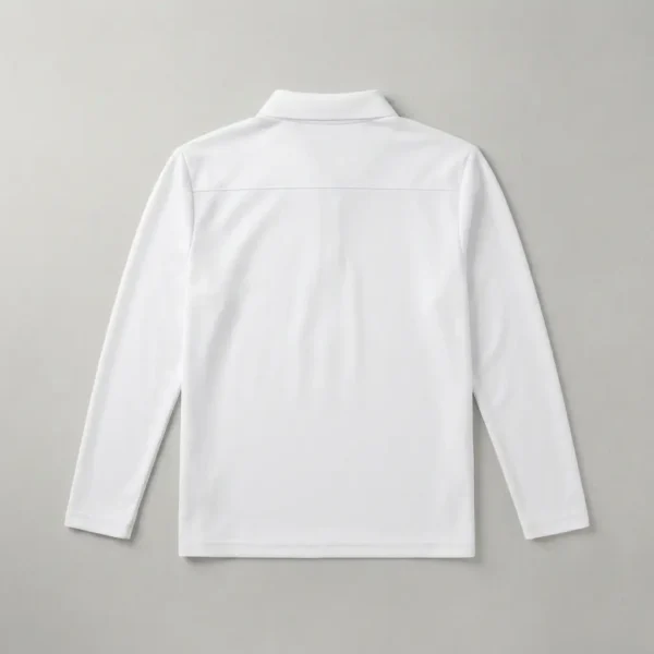 Long sleeve sublimation blank polo shirt back.